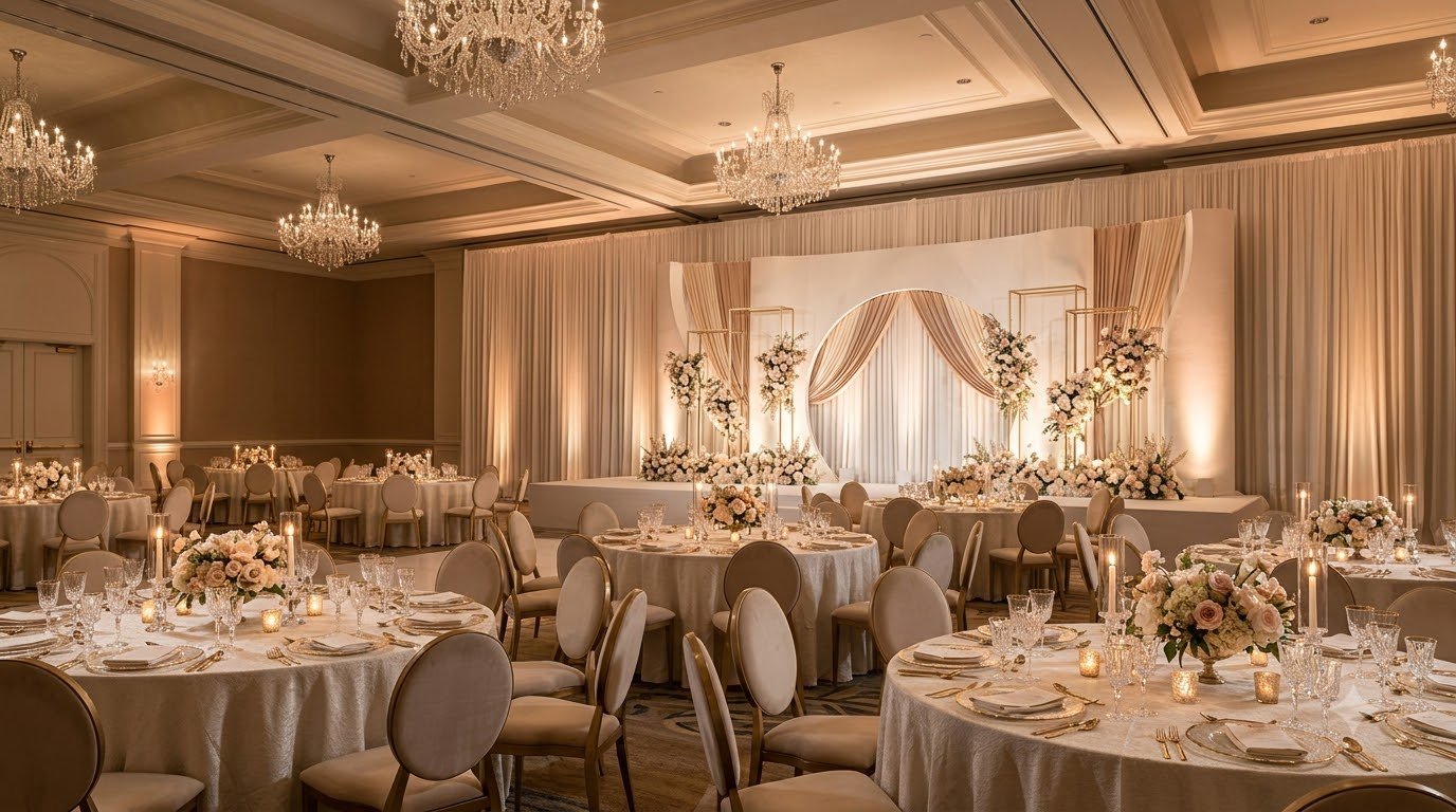 Wedding reception setup